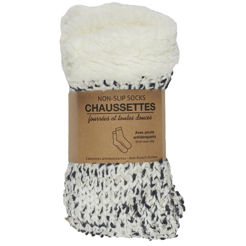 Intesi skarpetki sherpa nowoczesne ciepłe miękkie do domu uniwersalne białe lub czarne