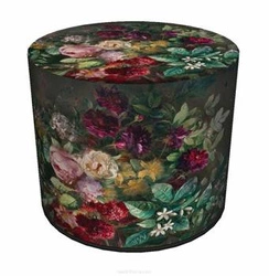 Pufa okrągła Peony Intesi nowoczesna tapicerowana multikolor do salonu lub sypialni 40 cm