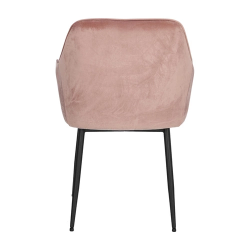 Krzesło tapicerowane Brooke Actona do jadalni różowe welurowe z podłokietnikami glamour