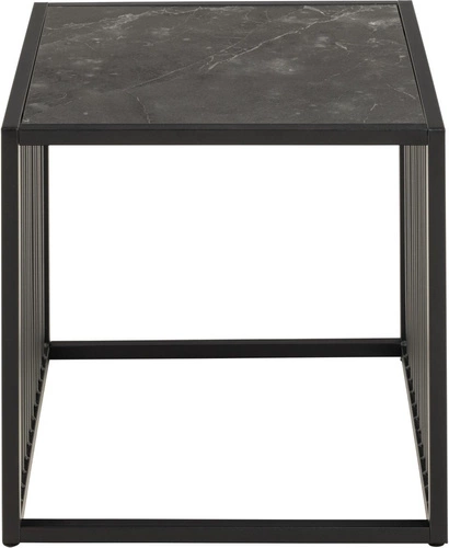 Stolik kawowy Strington 40x40 cm czarny kwadratowy marmurowy loftowy do salonu Actona