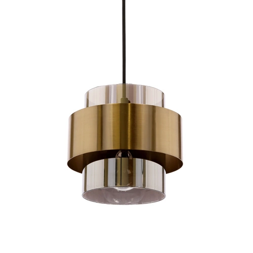 Lampa wisząca Spiega czarna ze złotem szklana regulowana do salonu i nad stół