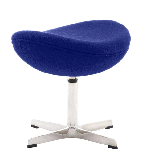 Podnóżek tapicerowany Jajo inspirowany Egg niebieski nowoczesny do salonu D2.DESIGN