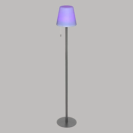 Lampa podłogowa LED Zack szara nowoczesna stojąca do salonu i na taras z regulacją barwy