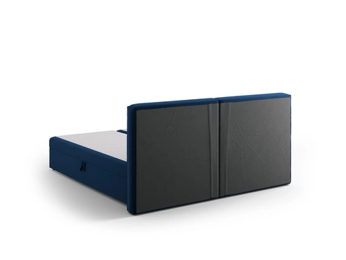 Łóżko tapicerowane Jodie 140x200 welurowe z pojemnikiem do sypialni niebieskie