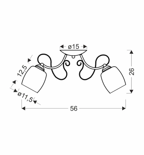 Lampa sufitowa Amba biała szklana 2-punktowa do salonu i kuchni klasyczna