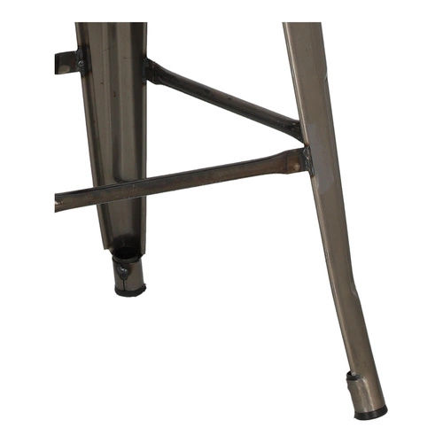 Hoker Paris Back 66 cm metalowy z oparciem industrialny do wyspy kuchennej srebrny D2.DESIGN