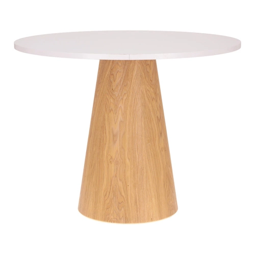 Stół kawowy Soleilo okrągły 80cm          biały/dąb Outlet