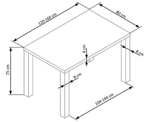 Stół do jadalni Donal biały 120x80 cm nowoczesny prostokątny MDF Intesi