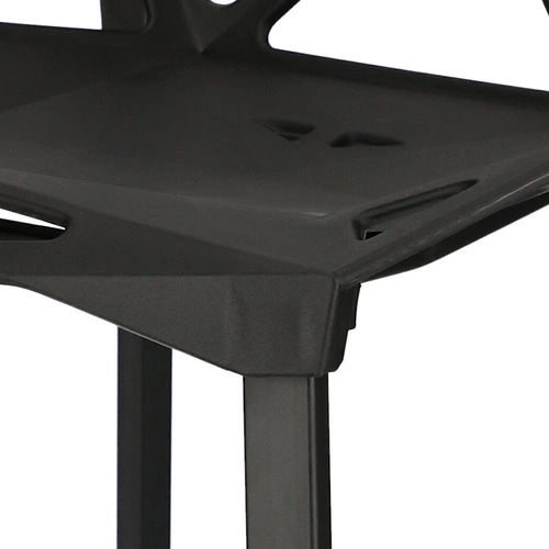 Krzesło do salonu Gap PP inspirowane One Chair Simplet czarne ażurowe sztaplowane nowoczesne