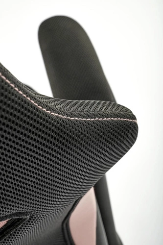 Fotel biurowy młodzieżowy Bloomi różowy ergonomiczny obrotowy z zagłówkiem i podłokietnikami