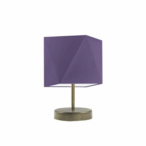 Lampka nocna do sypialni PASADENA nowoczesna fioletowa z abażurem na stelażu złoto LYSNE