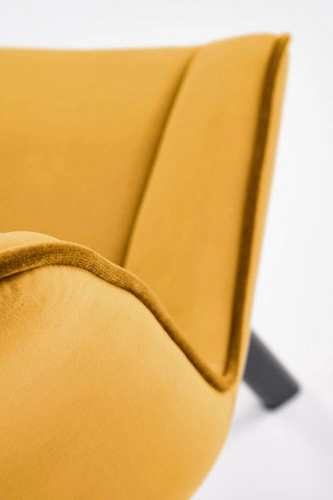 Krzesło obrotowe Veroniq tapicerowane welur musztardowe do jadalni i salonu nowoczesne