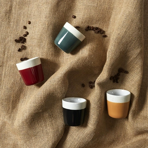 Kubek ceramiczny do espresso Doblo 100ml żółty nowoczesny Intesi