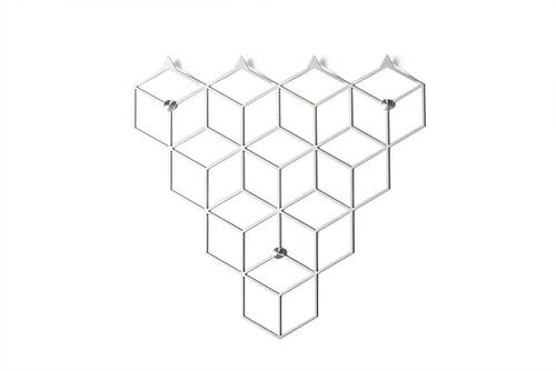 Wieszak ścienny Stiga S biały nowoczesny metalowy do przedpokoju i garderoby POLYHEDRA