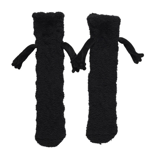 Czarne skarpetki Intesi z magnetycznymi łapkami, nowoczesne i wygodne do sypialni