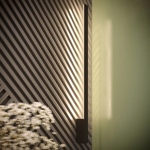Kinkiet ścienny LED LAHTI L czarny nowoczesny aluminium 90 cm do salonu i sypialni Thoro