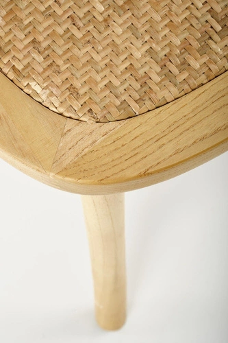 Krzesło drewniane Renne rattan naturalny do jadalni boho rustykalne Intesi 89 cm