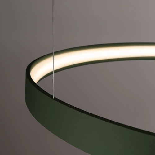 Nowoczesny żyrandol LED RIO 3 oliwkowy do salonu i jadalni, regulowana wysokość 110 cm