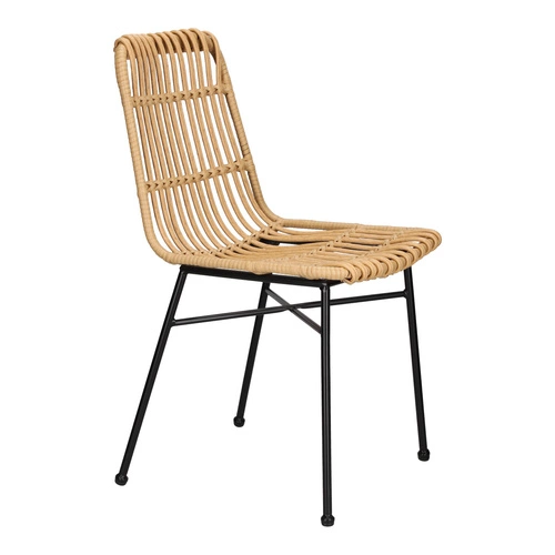 Zestaw 6 krzeseł Surabaya naturalne/czarne nogi