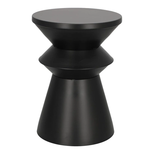 Stolik kawowy Sohan okrągły czarny metalowy nowoczesny loftowy do salonu pomocniczy 36 cm