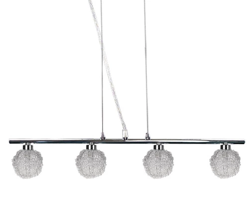 Lampa wisząca Wind szklana nowoczesna chromowana 4-punktowa do salonu i jadalni