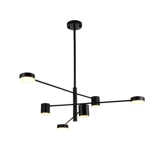 Lampa wisząca LED CLEX 6-punktowa czarna 100 cm nowoczesna do salonu i jadalni
