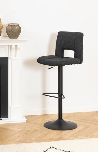 Hoker Sylvia nowoczesny tapicerowany z oparciem obrotowy regulowany szary ciemny do kuchni Actona