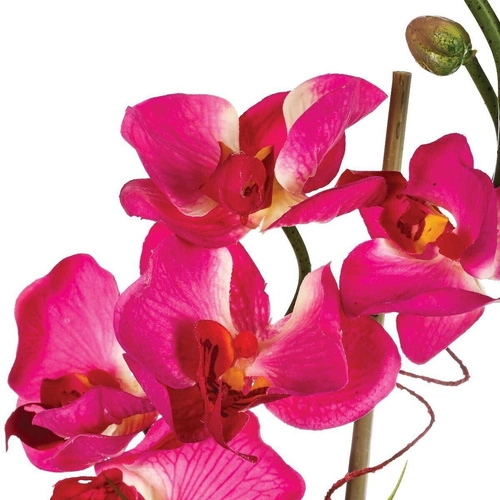 Sztuczna orchidea ze szklanym wazonem     różowa