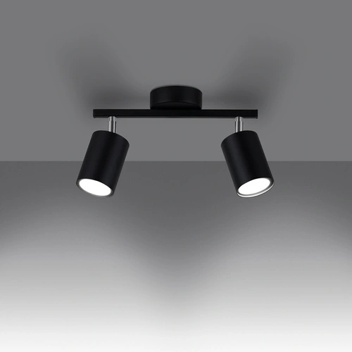 Plafon sufitowy LEMMI 2 czarny minimalistyczny metalowy z ruchomym kloszem do salonu