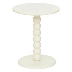 Stolik kawowy Chamlo okrągły biały drewniany nowoczesny do salonu Atmosphera 38 cm