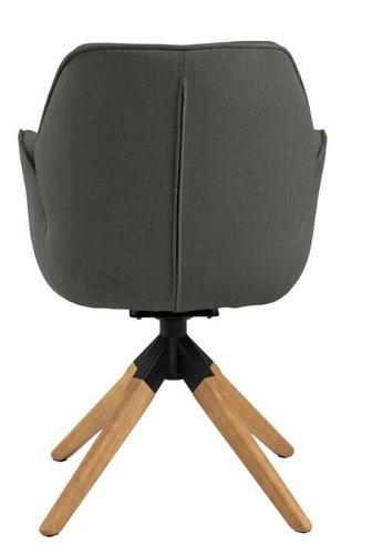 Krzesło obrotowe tapicerowane Aura Actona do salonu skandynawskie szare z podłokietnikami