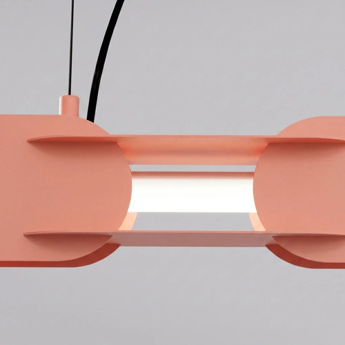 Lampa wisząca LED CHAIN 158 brzoskwiniowa nad wyspę nowoczesna