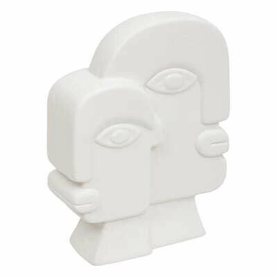 Figurka dekoracyjna Soleya Face biała ceramiczna 26cm nowoczesna do salonu lub na prezent Atmosphera