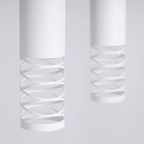 Lampa wisząca LAMI 2 biała nowoczesna metalowa do salonu, kuchni lub sypialni