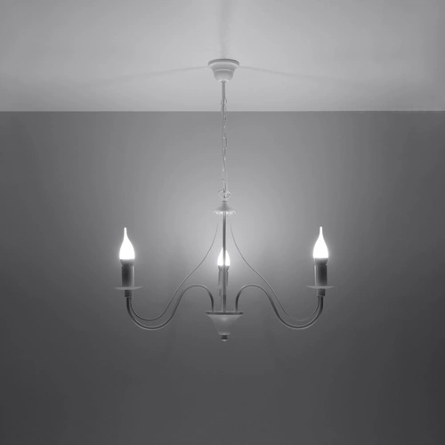 Żyrandol Minerwa 3 biały nowoczesny metalowy do salonu kuchni i jadalni Sollux Lighting