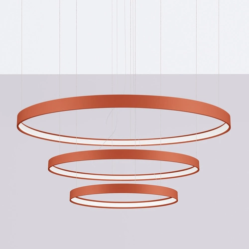 Żyrandol LED RIO 3 czerwony nowoczesny regulowany do salonu kuchni lub nad stół 110 cm