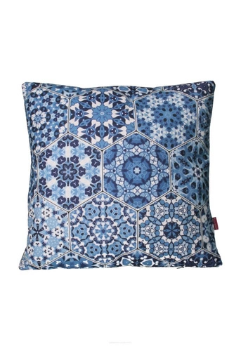 Poduszka dekoracyjna welurowa antyalergiczna Blue 40x40 do salonu i sypialni Intesi