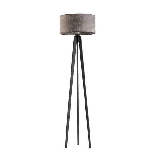Lampa podłogowa MIAMI abażur szary melanż stelaż hebanowy