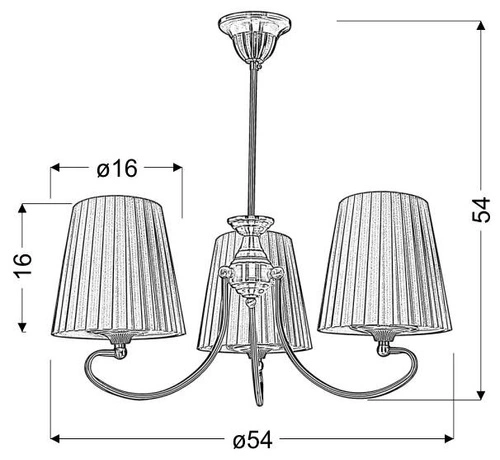 Lampa wisząca Mozart 3x60W E27 patynowa miedź/miodowy