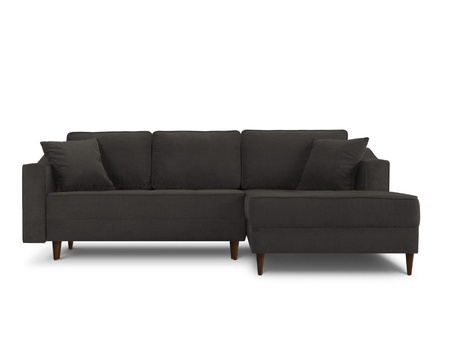 Narożnik z funkcją spania Aria Dark Grey Chenille prawostronny