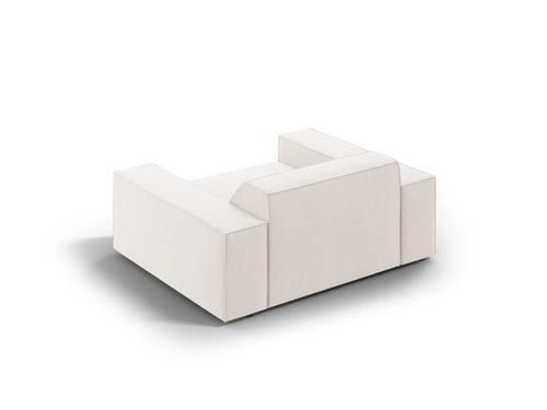 Fotel wypoczynkowy Jodie beżowy do salonu z podłokietnikami nowoczesny tapicerowany tkanina