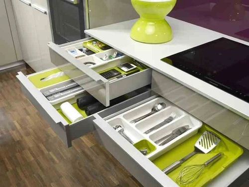 JJ - Organizer do szuflad na sztućce, szary