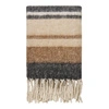 Koc Carmel wełniany ciepły na kanapę czarno-brązowy 130x170 cm