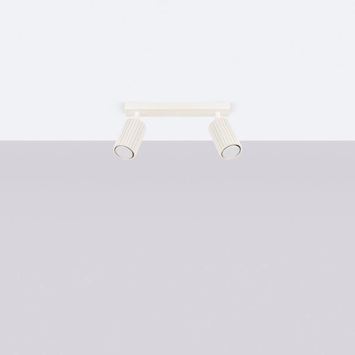 Plafon sufitowy KARBON 2 beżowy minimalistyczny glamour do salonu i sypialni z ruchomym kloszem