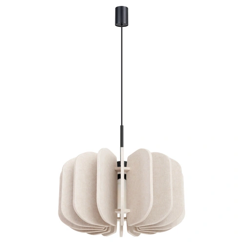 Nowoczesna lampa wisząca MULA 45 beżowa z filcu do salonu i jadalni 45 cm