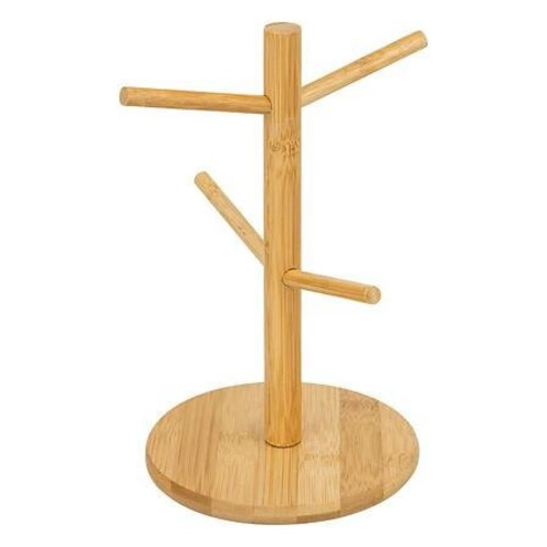 Zestaw 4 kubki ceramiczne Mosquito 230 ml na stojaku bambusowym rustykalne do kawy