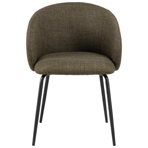Krzesło tapicerowane Eleonor Actona oliwkowe z podłokietnikami do jadalni nowoczesne