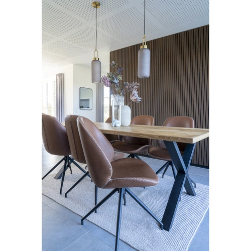 Krzesło do jadalni Monte Carlo obrotowe tapicerowane ekoskóra brązowe nowoczesne Intesi