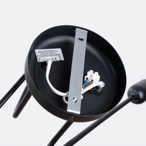 Żyrandol LOOP 2 czarny minimalistyczny do salonu i sypialni metalowy SOLLUX LIGHTING