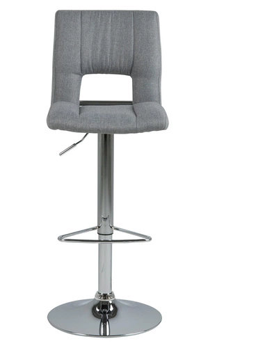 Hoker Sylvia szary tapicerowany z oparciem, regulowany, obrotowy do kuchni i wyspy nowoczesny Actona